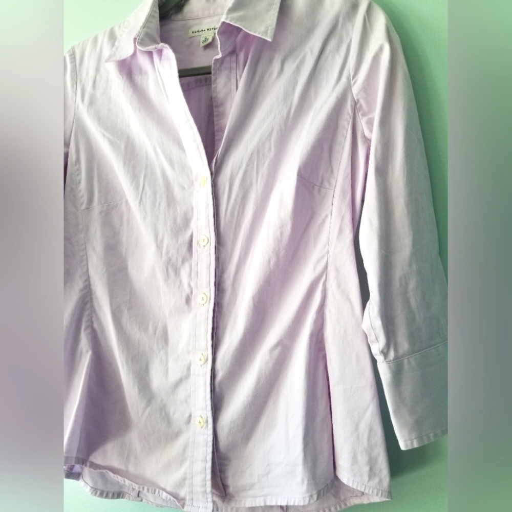 Banana Republic Lavender Button Down Shirt - Picture 4 of 5